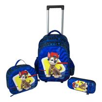 Kit Mochila Rodas 3 Peças - Patrulha Menino - Preto