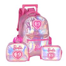 Kit Mochila Rodas Barbie Holográfica Com Lancheira E Estojo Kit Mochila Rodas Barbie Holográfica Com Lancheira E Estojo