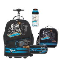 Kit Mochila Rodas com Lancheira Estojo E Garrafa Tigor Future Kit Mochila Rodas com Lancheira Estojo E Garrafa Tigor Future