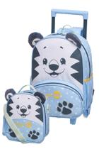 Kit Mochila Rodas e Lancheira Tigor Tigre BB Creche Escola
