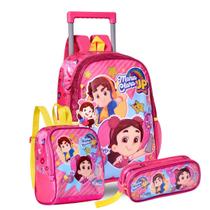 Kit Mochila Rodas Escolar Lancheira Estojo Maria Clara e JP Kit Mochila Rodas Escolar Lancheira Estojo Maria Clara e JP