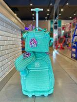 Kit Mochila Rodas, Estojo e Lancheira Rebecca Bonbon Crinkle Verde- Clio Style
