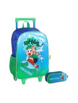Kit Mochila Rodas + Estojo Turma Da Mônica - Verde