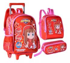 Kit Mochila Rodas Gi Neto Youtuber Escolar Lancheira Estojo - Clio Style Kit Mochila Rodas Gi Neto Youtuber Escolar Lancheira Estojo - Clio Style