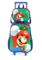 Kit Mochila Rodas Infantil Luxcel Super Mario IC41382MO