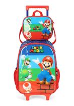 Kit Mochila Rodas Infantil Luxcel Super Mario IC41382MO