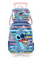 Kit Mochila Rodas Lancheira Escolar Infantil Stitch Disney Kit Mochila Rodas Lancheira Escolar Infantil Stitch Disney