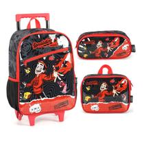 Kit mochila rodas lancheira estojo enaldinho preto ic42222up Kit mochila rodas lancheira estojo enaldinho preto ic42222up
