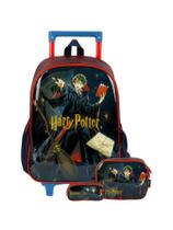 Kit Mochila Rodas+Lancheira+Estojo Harry Potter - Vermelho
