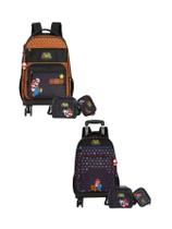Kit Mochila Rodas+Lancheira+Estojo Super Mario - Preto Kit Mochila Rodas+Lancheira+Estojo Super Mario - Preto