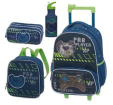 Kit Mochila Rodas Lancheira Estojo Triplo + Garrafa Tigor T. Tigre ORIGINAL 44312+44314+44317+44311