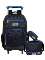 Kit Mochila Rodas + Lancheira + Estojo Triplo SONIC Game Kit Mochila Rodas + Lancheira + Estojo Triplo SONIC Game