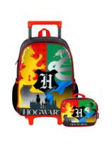 Kit Mochila Rodas+Lancheira Harry Potter Ift - Preto