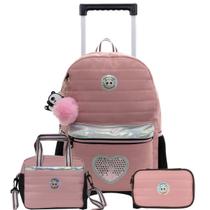 Kit Mochila Rodas Panda 16" Holográfica Estojo Box Lancheira Kit Mochila Rodas Panda 16" Holográfica Estojo Box Lancheira