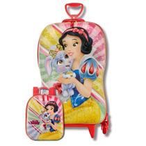 Kit Mochila Rodas Princesa Branca Neve Lancheira Escolar 3D Kit Mochila Rodas Princesa Branca Neve Lancheira Escolar 3D