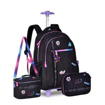 Kit Mochila Rodas Rafa e Luiz Lancheira Estojo Box Escolar