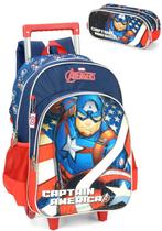 Kit Mochila Rodina e Costa Grande Capitão America Avengers + Estojo Duplo Original