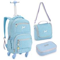 Kit Mochila Rodinha 360 Escolar Grande Juvenil com Bolsa térmica e Estojo tipo Box Adolescente Jovem Menina Kit Mochila Rodinha 360 Escolar Grande Juvenil com Bolsa térmica e Estojo tipo Box Adolescente Jovem Menina