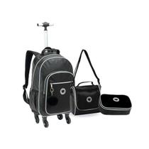 Kit Mochila Rodinha 360 Juvenil Estilosa Pom Pom Meninas