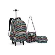 Kit Mochila Rodinha 360 Juvenil Unicórnio Coração Escolar