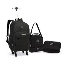 Kit Mochila Rodinha 360 Refletiva Masculina Escola Faculdade