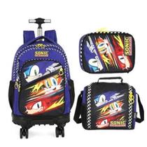 Kit Mochila Rodinha 360º Sonic Tails e Knuckles Lancheira Estojo Box Azul 2026 Kit Mochila Rodinha 360º Sonic Tails e Knuckles Lancheira Estojo Box Azul 2026