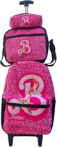 Kit Mochila Rodinha Barbie Com Estojo E Lancheira Infantil