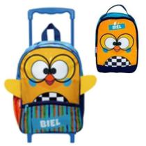 kit Mochila Rodinha Biel Corujinha Tam M Sestini 19y + Lancheira