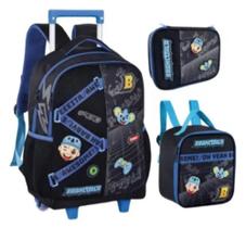 Kit Mochila Rodinha Brancoala C/ Estojo E Lancheira Térmica