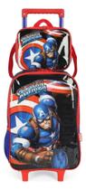Kit Mochila Rodinha Capitão América 2025 Lancheira Original