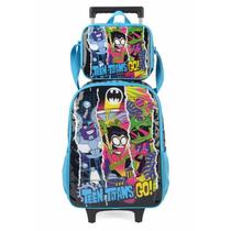 Kit Mochila Rodinha Carri+ Lancheira Jovens Titans Original