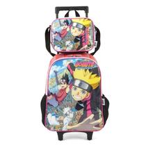 Kit Mochila Rodinha Carrinho+ Lancheira Boruto VM Original