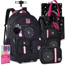 Kit Mochila Rodinha Carrinho Lancheira Estojo RB Rebecca Bonbon Lançamento Escolar