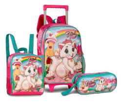 Kit mochila rodinha Clio style gatinha Kit mochila rodinha Clio style gatinha