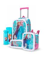Kit Mochila Rodinha Disney Garrafa Lancheira Frozen Infantil Escolar Kit Mochila Rodinha Disney Garrafa Lancheira Frozen Infantil Escolar