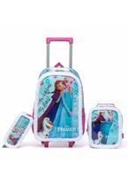 Kit Mochila Rodinha Disney Lancheira Frozen Escolar Infantil