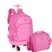 Kit Mochila Rodinha e Lancheira Juvenil Barbie By Luxcel Ref 47712