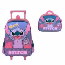 Kit Mochila Rodinha E Lancheira Stitch Escolar Infantil