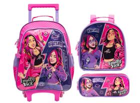 Kit Mochila Rodinha Emilly Vick Lancheira Estojo 2026 Rosachiclete Emilly Vick