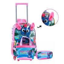 Kit Mochila Rodinha Escolar Coala Orelhinhas Pelucia Menina