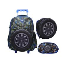 Kit Mochila Rodinha Escolar Infantil Truck Monster Yins Kids
