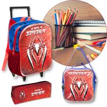 Kit Mochila Rodinha Escolar Jungle Spider Resistente Lançamento