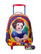 Kit Mochila Rodinha+Estojo Duplo Branca Neve Original Disney