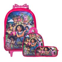 Kit Mochila Rodinha Estojo Infantil Feminina Menina Encanto