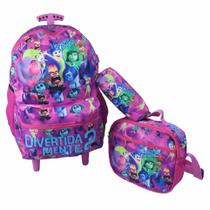 Kit Mochila Rodinha Estojo Lancheira Escolar Divertidamente Kit Mochila Rodinha Estojo Lancheira Escolar Divertidamente