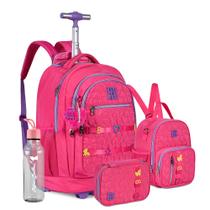Kit Mochila Rodinha Estojo Lancheira RB Lançamento