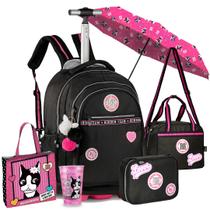 Kit Mochila Rodinha Estojo Lancheira Rebecca Bonbon Colegial Escolar Copo Guarda Chuva Bolsa Rb