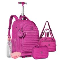 Kit Mochila Rodinha Estojo Lancheira Térmica Oficial Rebecca Bonbon Lançamento Meninas Adolescente