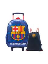 Kit Mochila Rodinha + Estojo + Mochila Saco Barcelona