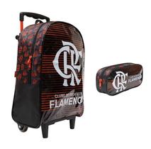 Kit Mochila Rodinha Flamengo 14 Com Estojo Escolar 10991